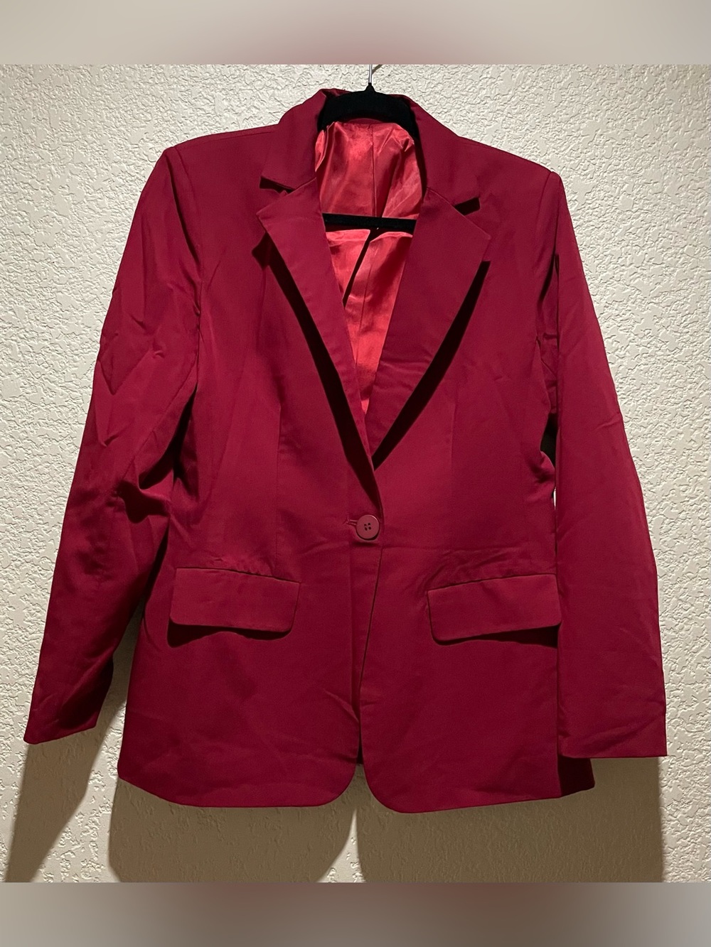 Women's Tailored Red Burgandy Blazer Jacket Size M